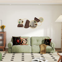 Decorazione Murale 3D con Specchi 101x41.5 cm in Metallo Oro