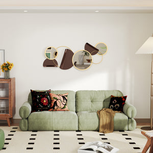 Decorazione Murale 3D con Specchi 101x41.5 cm in Metallo Oro