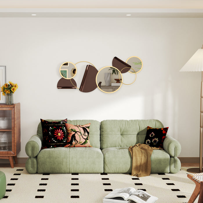 Decorazione Murale 3D con Specchi 101x41.5 cm in Metallo Oro