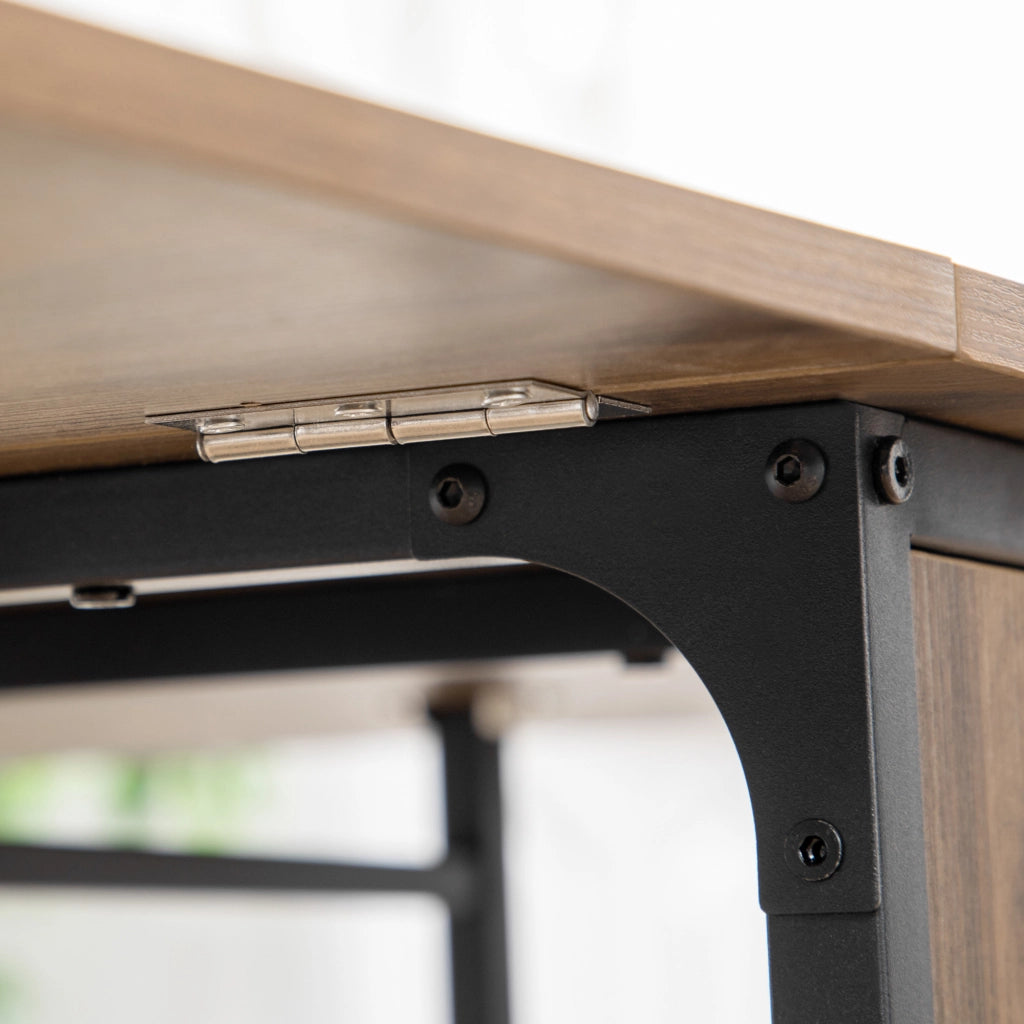 Tavolo da pranzo - pieghevole mobile per 6 persone - con ripiano - 130x80x74 cm - marrone chiaro - fino a 50 kg