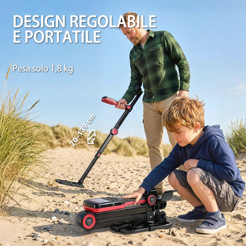 Metal detector ¨C zephmum ¨C LCD, 4 modalit¨¤, bobina IP68 impermeabile