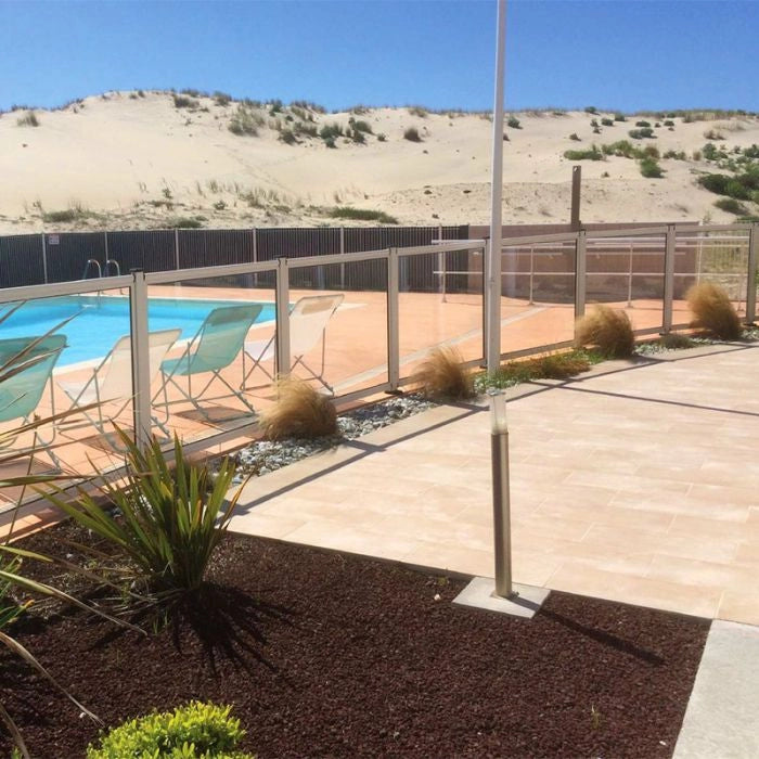 Recinzione Di Sicurezza Per Piscina In Vetro E Alluminio Crystal Shield Sp01 - Kit Modulo 200 X H. 122 Cm Altezza: 122 cm