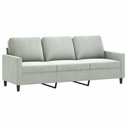 Divano | Divano da soggiorno | Sofa a 3 Posti Grigio Chiaro 180 cm in Velluto