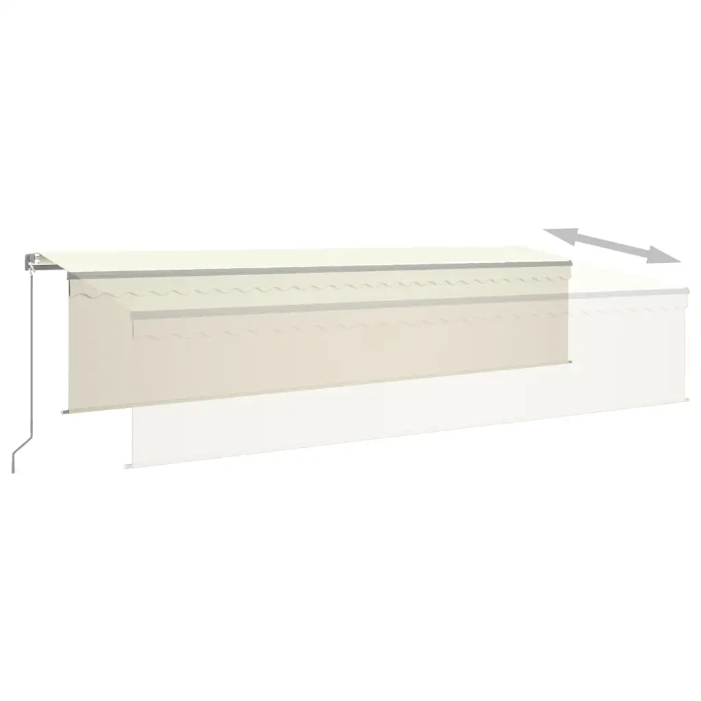 Tenda da Sole Retrattile Manuale con Parasole 6x3 m Crema cod mxl 43733