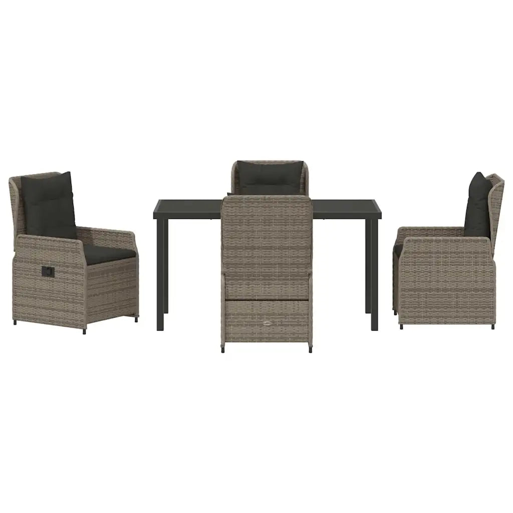 Set da Pranzo per Giardino 5 pcs Grigio polyrattan 3380955