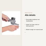 Raspante per formaggio rotante in acciaio inossidabile - Raspa per formaggio con contenitore di raccolta - Aiuto in cucina - Facile da utilizzare - Molitore per formaggio