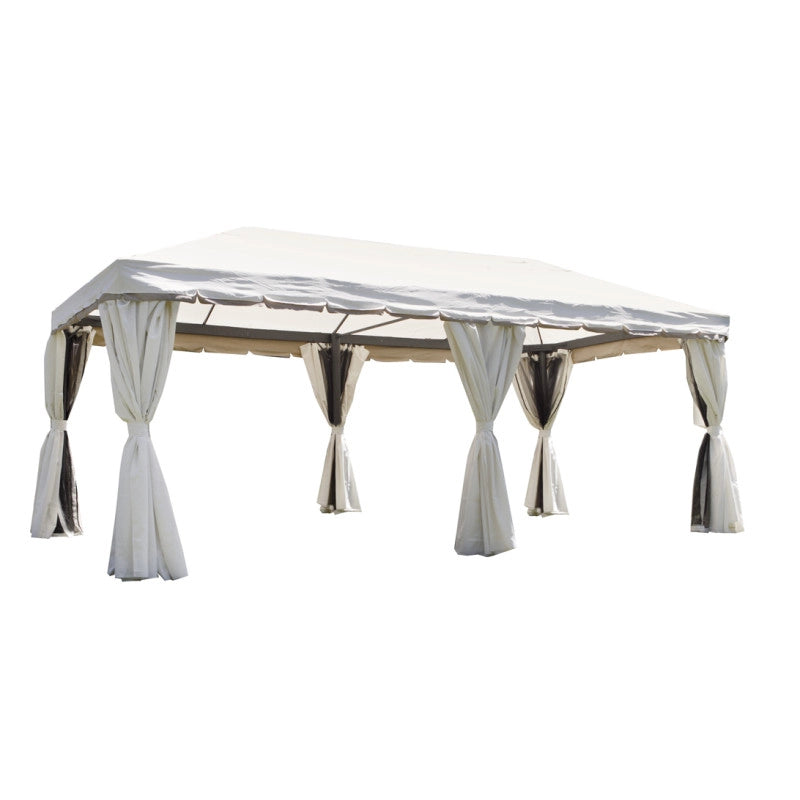 Gazebo rettangolare MOIA in alluminio da 6x3m con tende laterali