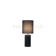 Lampada da tavolo Groove 1Lt, blu navy con paralume abbinato
