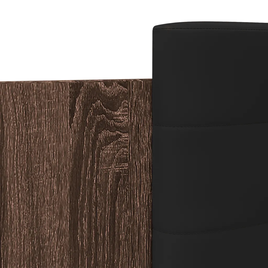 Giroletto con Testiera e LED-Struttura Letto con testiera Rovere Marrone 90x200 cm 380733