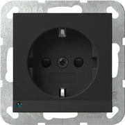 Sistema di Rotazione 55 Led Sicuro Plus Contatto a Terra Schuko Nero Liscio - 4170005 - E3YZN