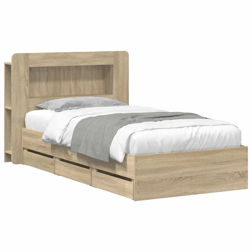 Struttura del letto con stoccaggio e testata Rovere Sonoma 3434002