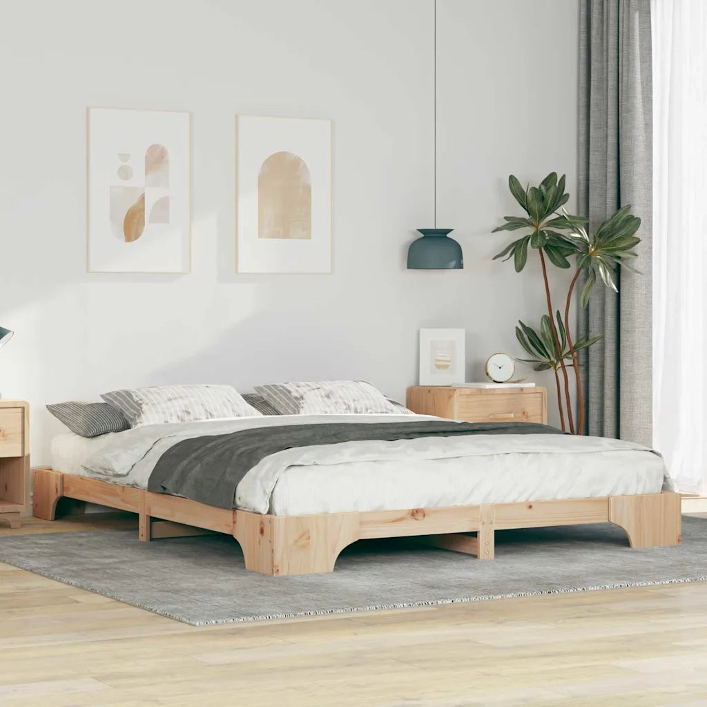 Struttura del letto Marrone 160 x 210 cm Pino massello 872902