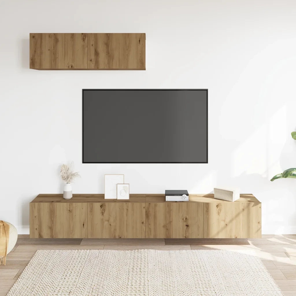 Mobili TV a Parete 3 pz Rovere 100x30x30 cm Truciolato 3329008
