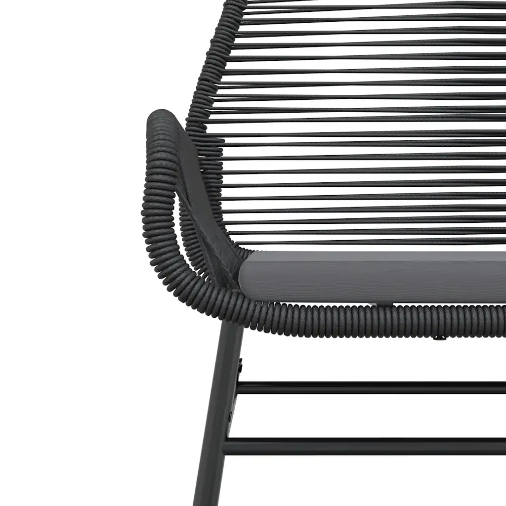 vidaXL Set Pranzo da Giardino 7 pz Nero con Cuscini Polyrattan Vetro