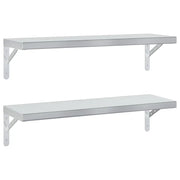 2 pz Mensole a Muro | Scaffale Parete | Ripiano a parete 75x23,5 cm Argento in Acciaio Inossidabile