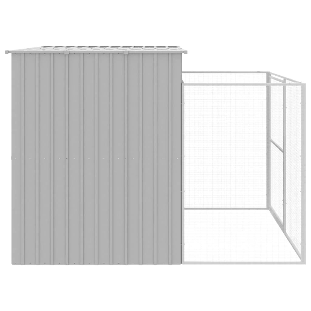 Cuccia per cani con recinto chiaro 214 x 253 x 181 cm grigio 02_0043506