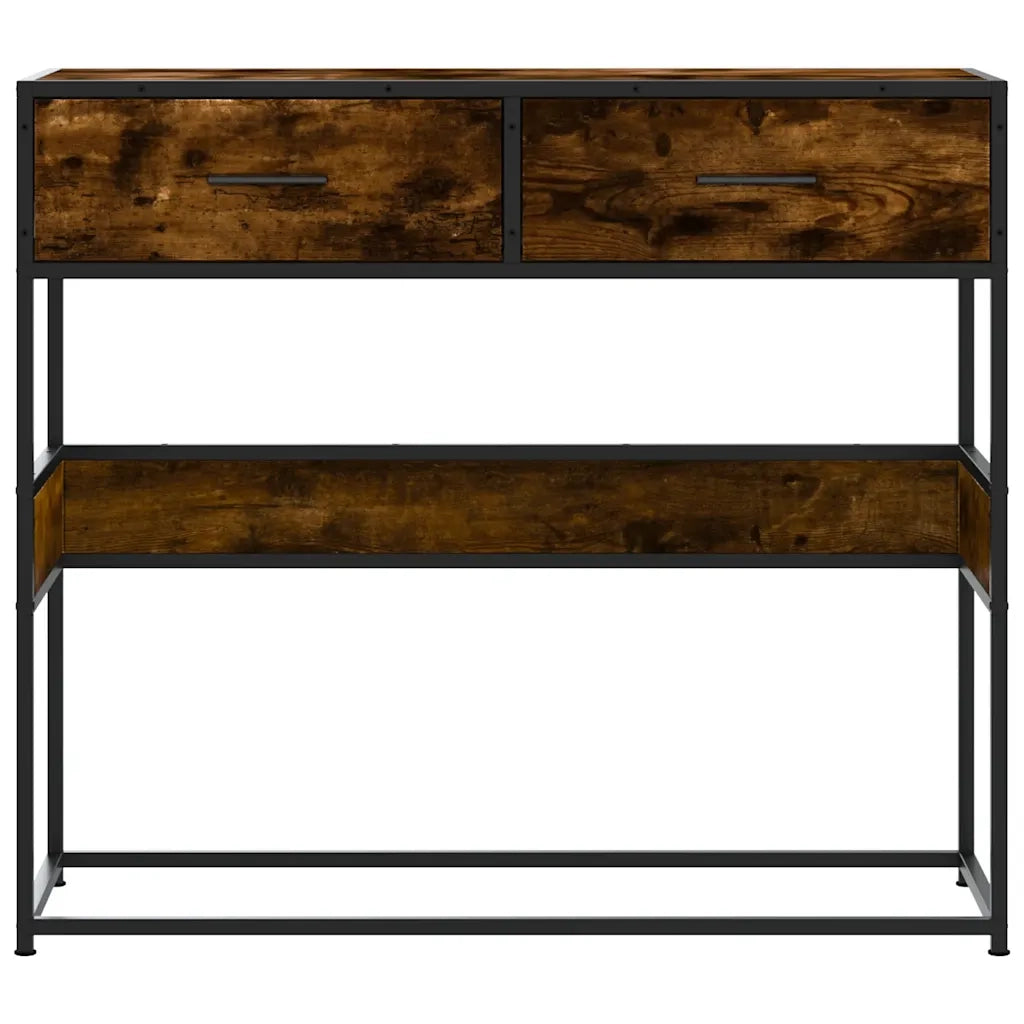Tavolino Consolle Rovere Fumo 90x35x80 cm in Legno Multistrato 849176