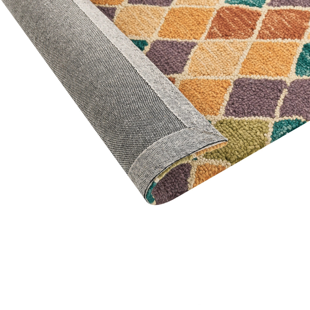 Tappeto moderno con motivo geometrico 80 x 150 cm multicolore camera da letto salotto