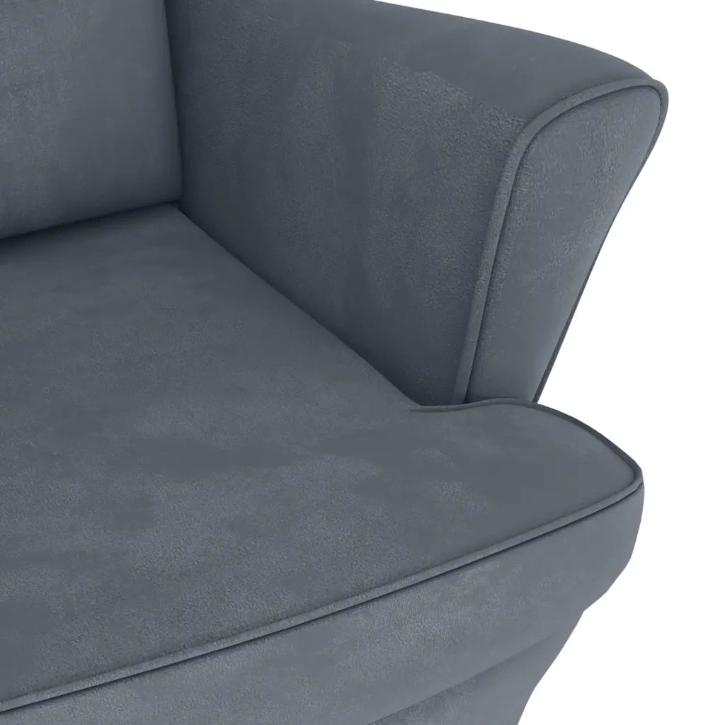 Sedia a dondolo con schienale alto in velluto grigio scuro 3121231