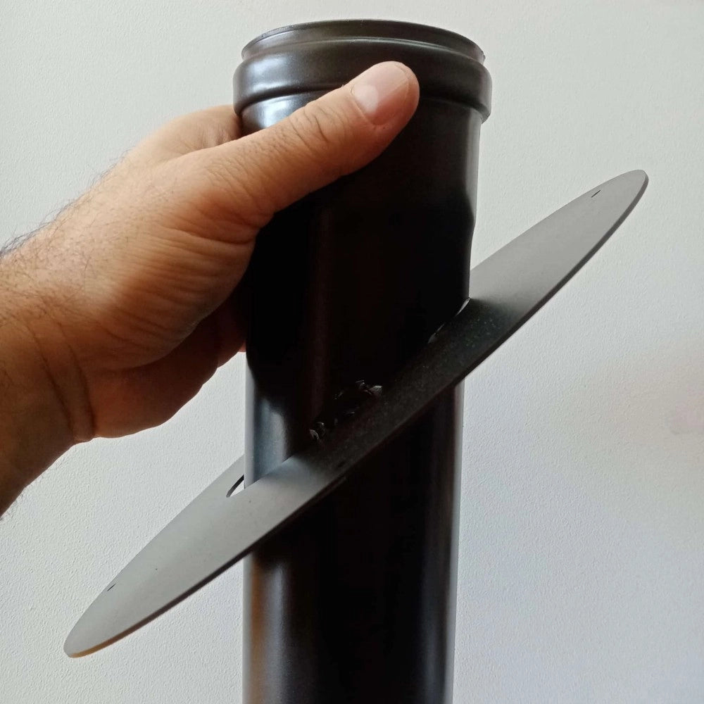 Rosone mf da 100mm con flangia inclinabile da 0 a 45 gradi per serie pellet