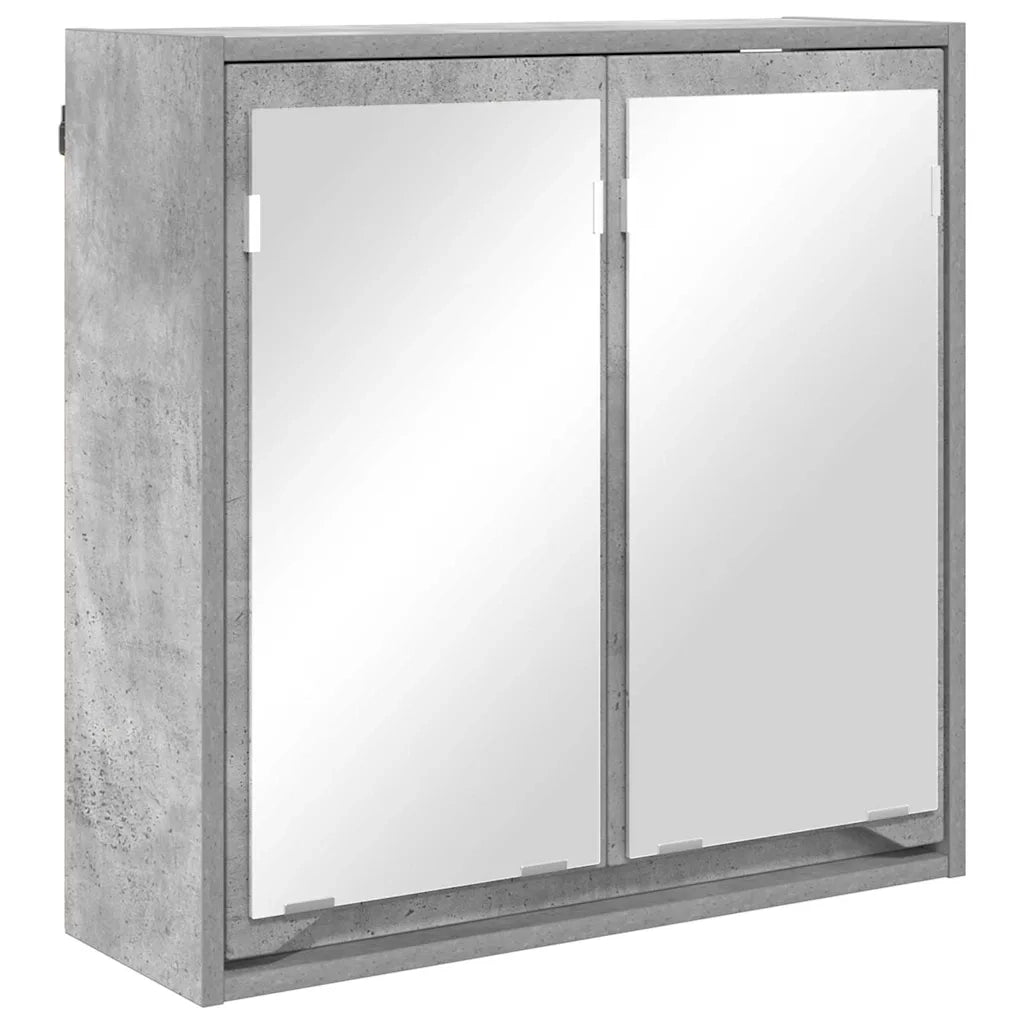 Mobiletto per specchio da bagno Grigio cemento 60 x 20 x 60 cm