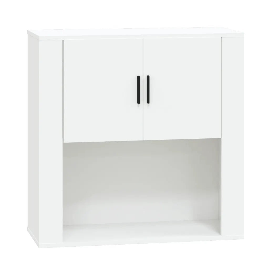 Mobiletto a parete moderno con pratico vano contenitore 80 x 33 x 80 cm legno composito bianco 02_0048274