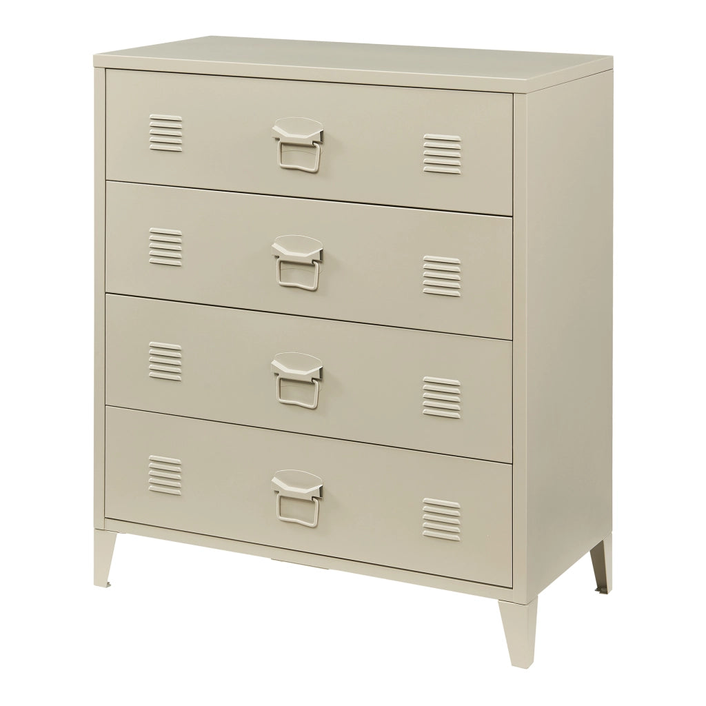 Cassettiera Hämeenlinna Comò in Acciaio con 4 Cassetti 92 x 80 x 40 cm color Cammello [en.casa]