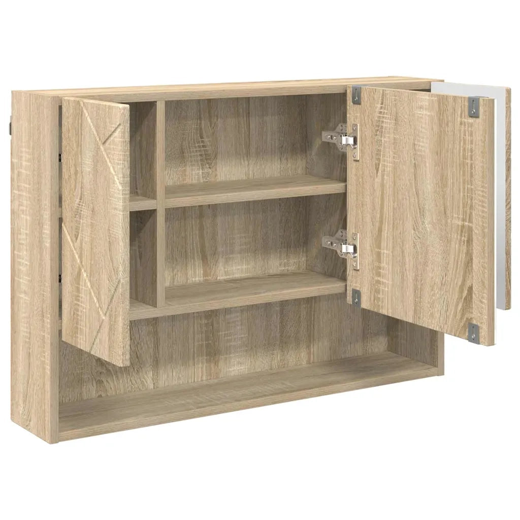 Set di mobili per il bagno con cassetto 3 pcs Rovere Sonoma