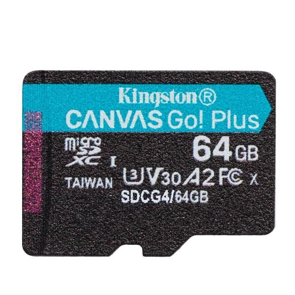 Kingston technology 64 gb microsdxc canvas go plus gen4 200r a2 u3 confezione singola senza adp - SDCG4/64GBSP