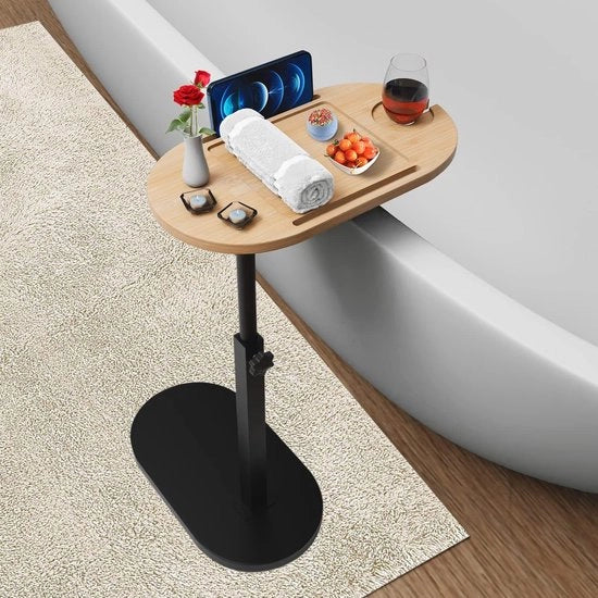 Doccia a bambù con piatto di servizio regolabile - accessori per la doccia