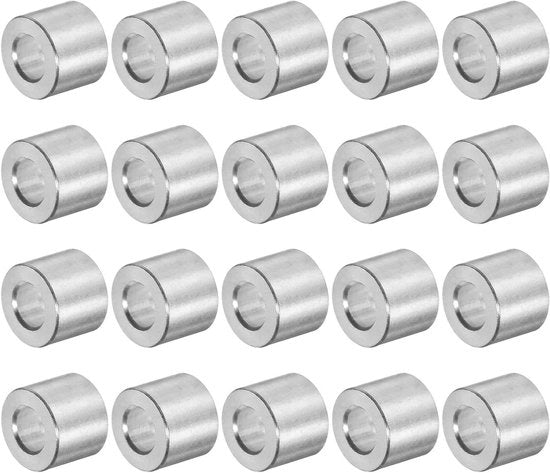 Hulze per distanza in alluminio 20 pezzi 5 x 10 x 8 mm per viti M5, bulloni e barre.