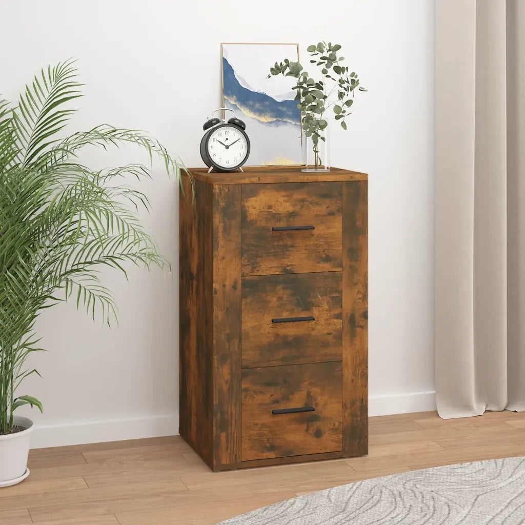 Credenza Rovere Fumo 40x33x70 cm in Legno Multistrato 819425