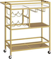 Carrello da servizio lussuoso con ruote - elegante e pratico - 1 pezzo - oro