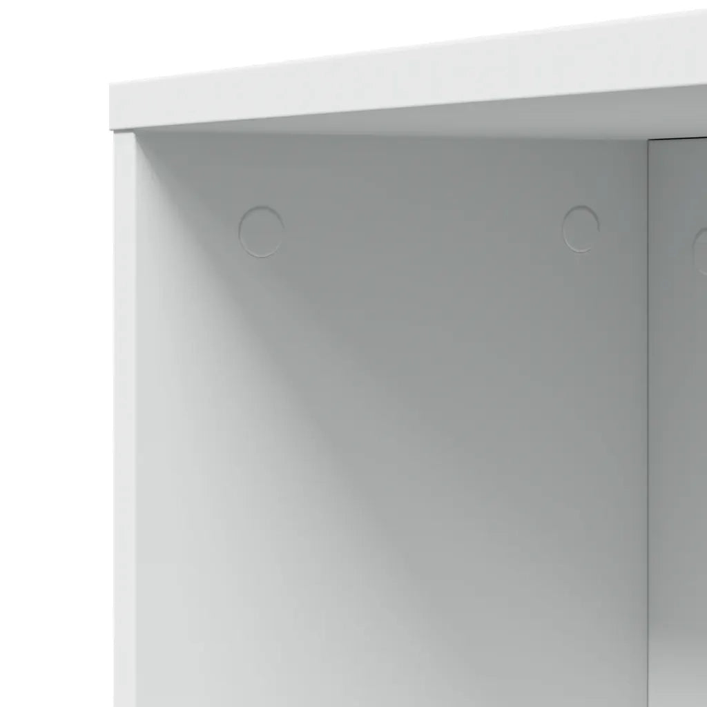 Mobiletto da bagno stretto e pratico con rotelle 22 x 41 x 135 cm design elegante con vano contenitore in legno composito bianco 02_0050664
