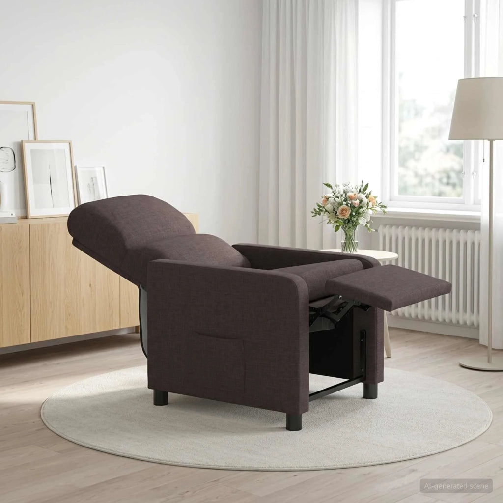 Divano Sedia-Poltrona reclinabile Marrone Scuro Tessuto 975980