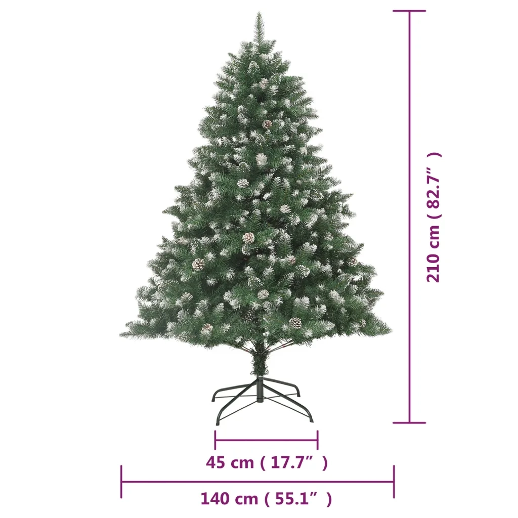 Albero di Natale | Decorazioni natalizie Artificiale con Base 210 cm PVC