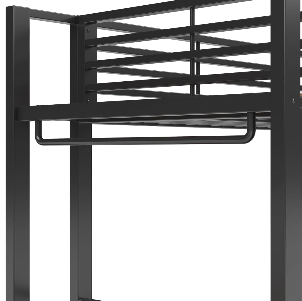 LETTO A CASTELLO 90x200 cm con LED MDF e Metallo Nero