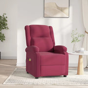 Poltrona Massaggiante Elettrica Rosso Vino in Velluto 3098409