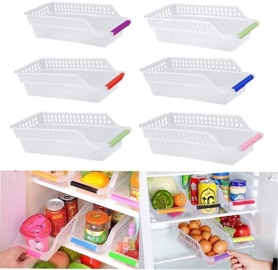 Organizzatore per frigorifero 6-pack - Materiale PP - Spazio risparmiante - Stivale - Sostenibile - Adatto per alimenti - Cassetto di conservazione