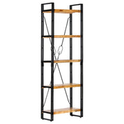 Libreria a 5 Ripiani 60x30x180 cm in Legno Massello di Mango   cod mxl 14420