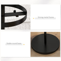 Appendiabiti da Terra Ø34x177 cm con Portaombrelli e 8 Ganci in Metallo Nero