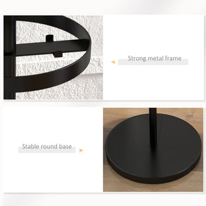 Appendiabiti da Terra Ø34x177 cm con Portaombrelli e 8 Ganci in Metallo Nero