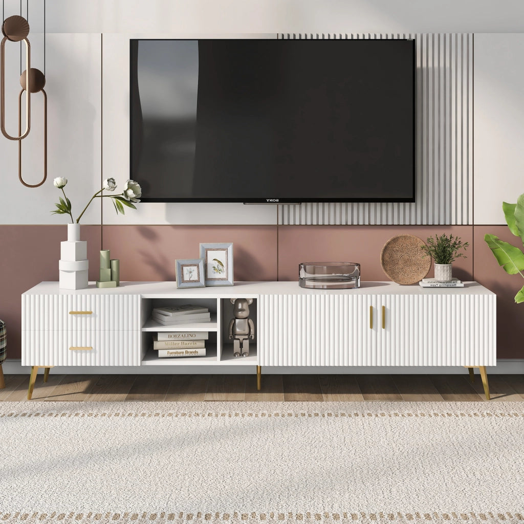 Supporto TV per TV da 75 pollici - Zephmum - Moderno, bianco