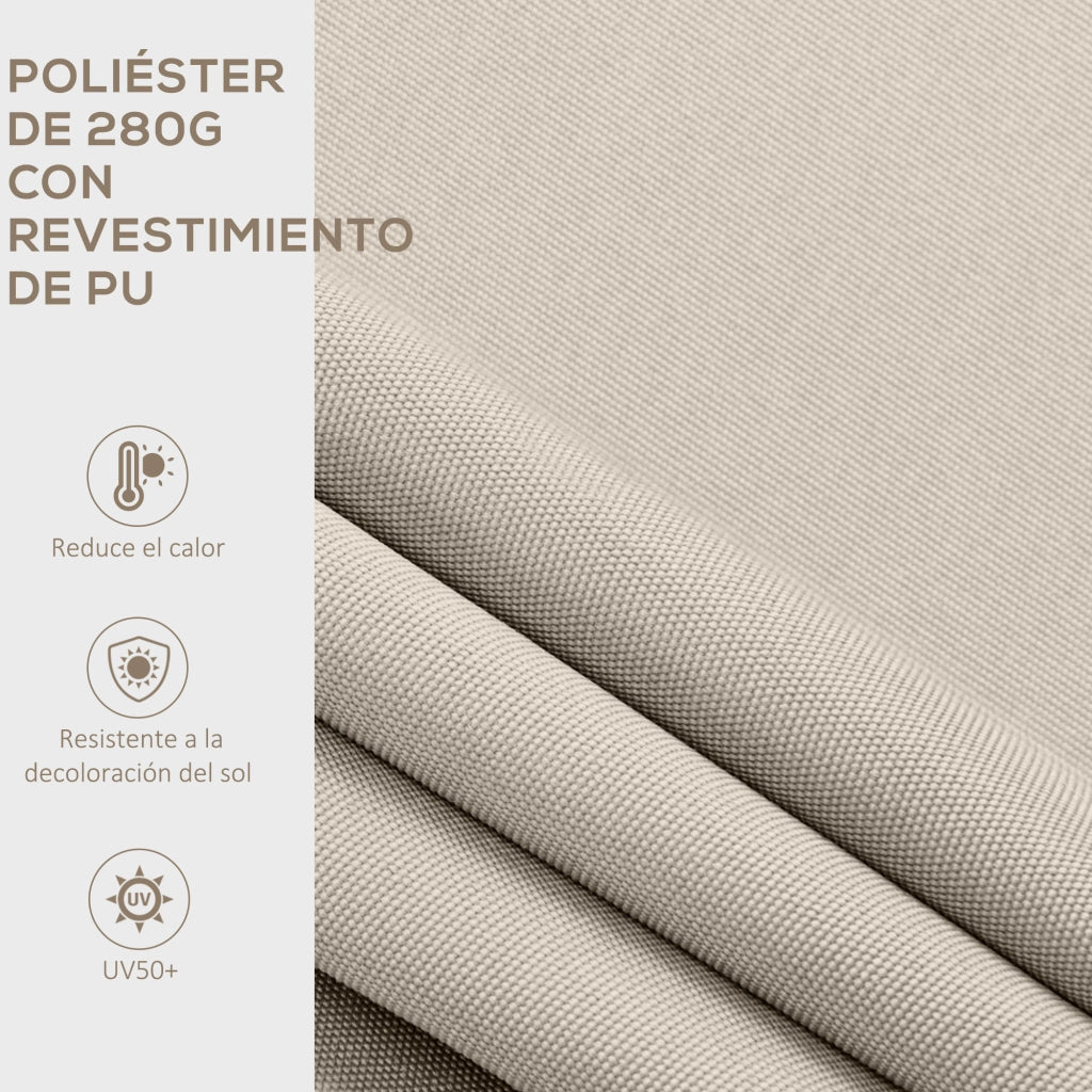 Toldo da Parete Manuale per Esterno ¨C zephmum ¨C Aluminio e Poliestere UV50+ 200x250 cm Bianco Crema