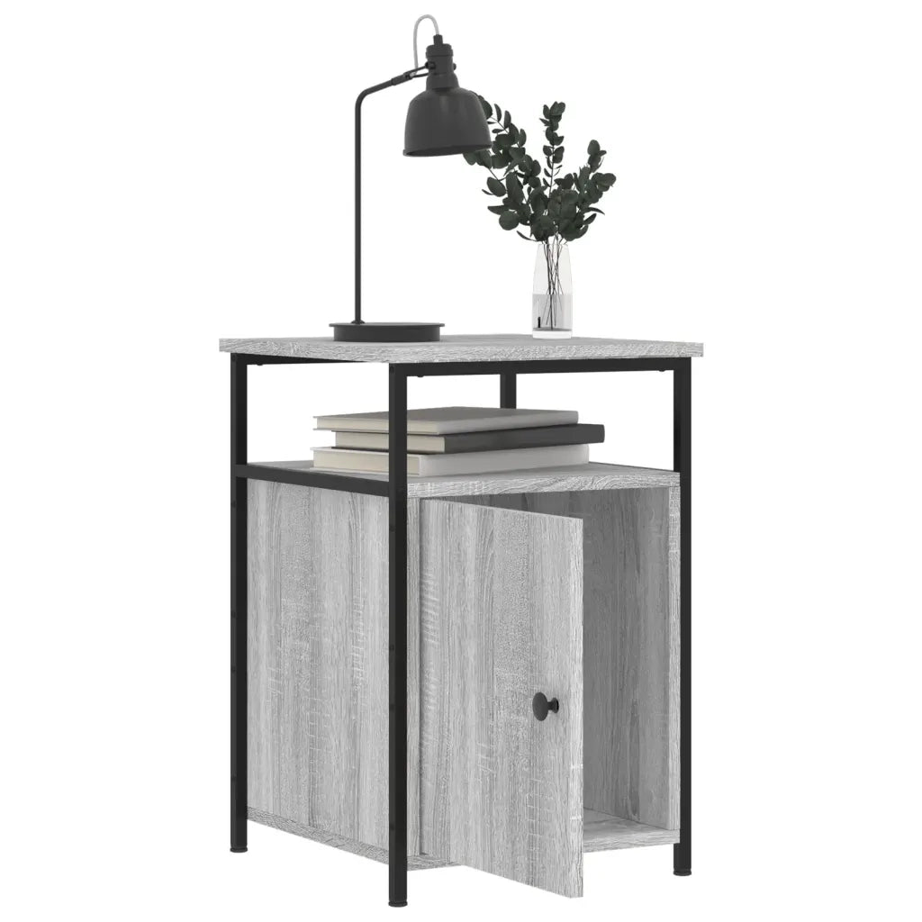 Comodini 2 pz-Set di 2 Tavolino da notte Grigio Sonoma 40x42x60 cm in Legno Multistrato 896233