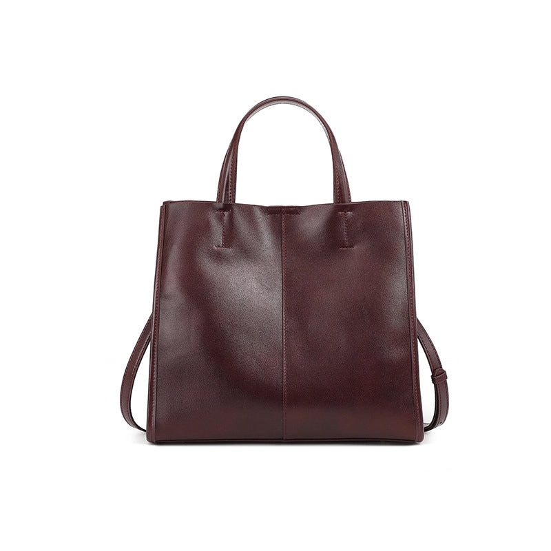 Borsa da donna in vera pelle marrone