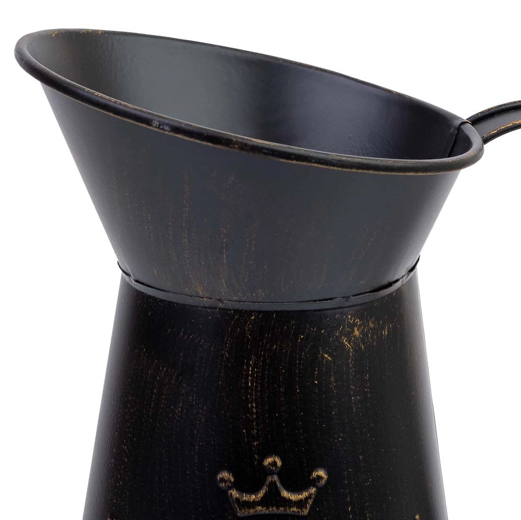 Brocca in metallo nero 21x14,5x24/27h cm
