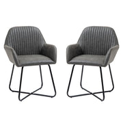 Easycomfort Set 2 Sedie Moderne per Sala da Pranzo, Cucina o Soggiorno, Sedie Imbottite in Similpelle Grigia 60x56.5x85cm