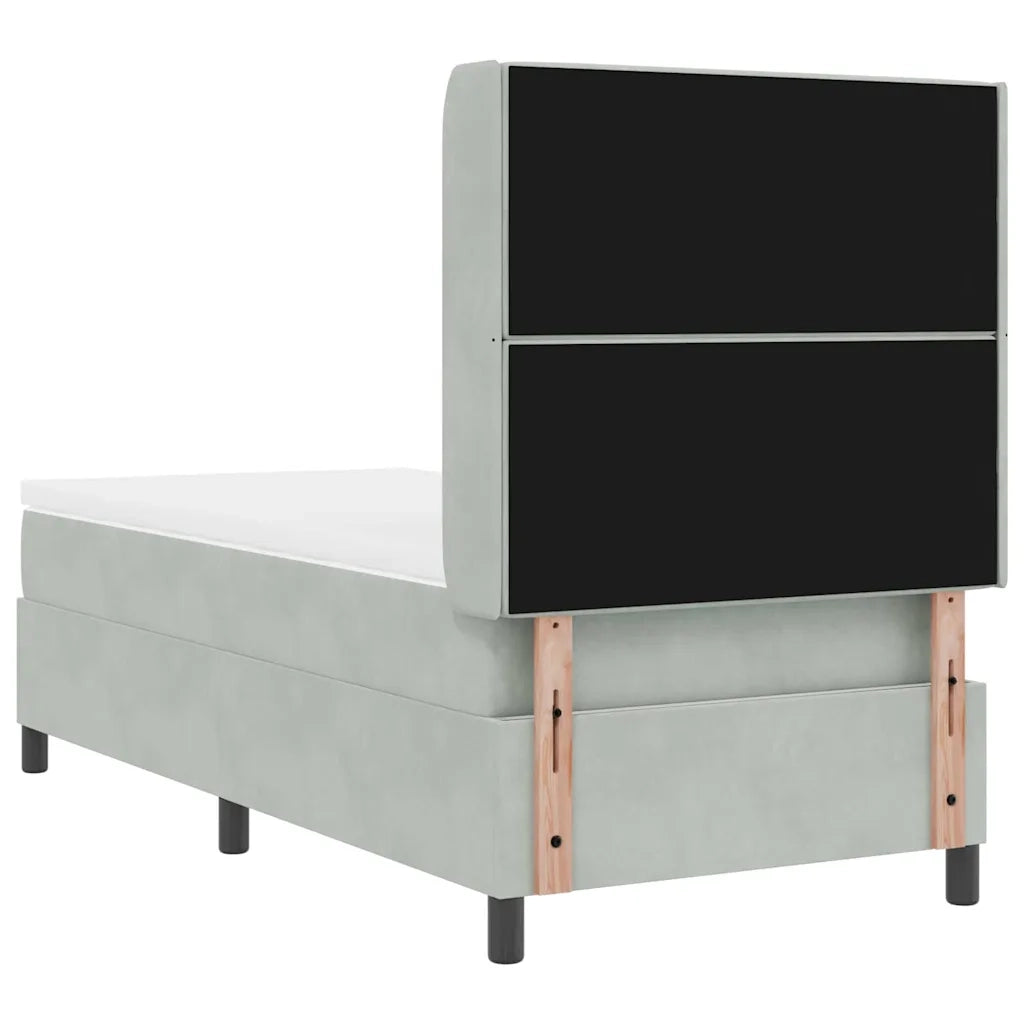 Letto a molle con testiera Grigio chiaro 90 x 200 cm Velluto 3341936