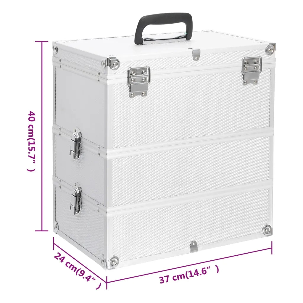 Valigia per Cosmetici 37x24x40 cm Argento in Alluminio CFW3396439